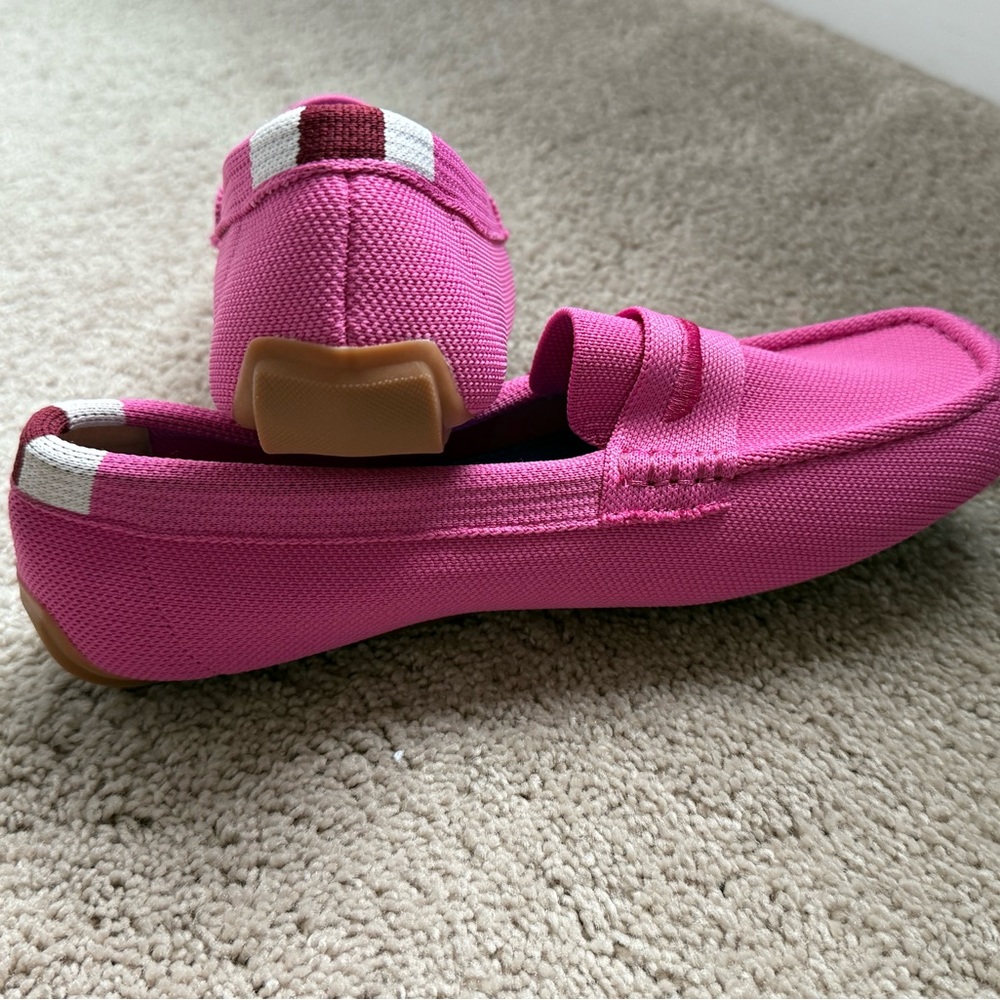 NWOT Rothy’s The Driver Slip on Loafers in bright pink - Picture 2 of 5